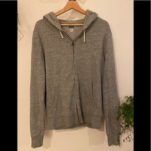 J Crew Vintage Fleece Full Zip Grey Hoodie